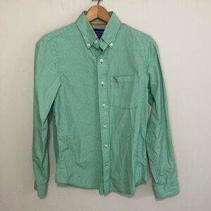 Men’s Small Abercrombie and Fitch green and white checkered button down shirt